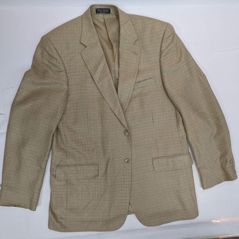 Franco Lanzetti Tan and brown Silk and wool blazer 44 Long